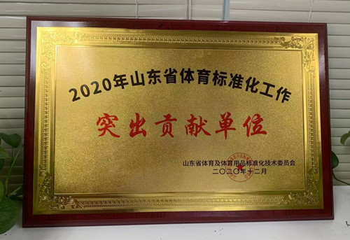 恭喜leyu.乐鱼荣获山东省体育及体育用品标准化技术委员会授予“突出贡献单位”荣誉称号